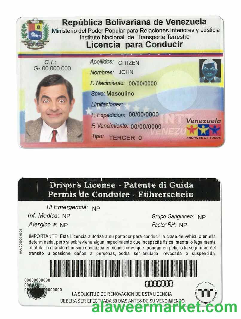 Venezuela driving license